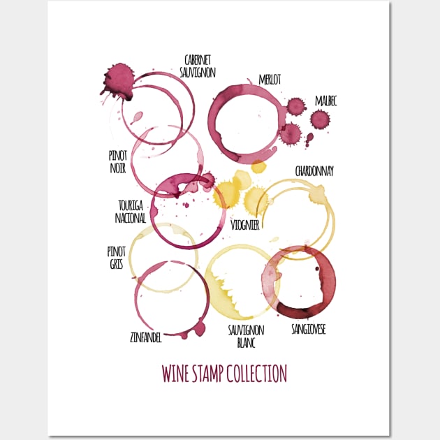 Wine Stamp Collection Wall Art by Printadorable